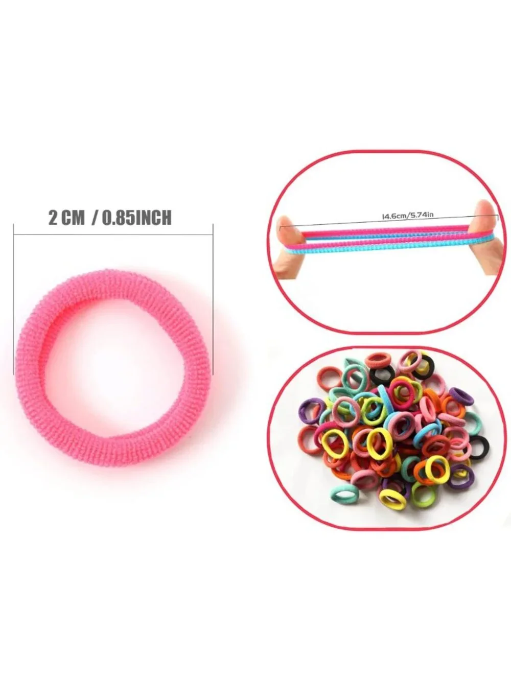 100 Pcs Baby Hair Ties - Soft Cotton Ponytail Holders, No Damage Elastic Bands